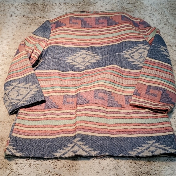 California Concepts Vintage Wool Blend Pastel Colorful Long Blazer Size Large - Picture 5 of 6